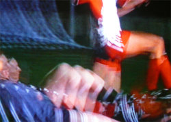 A picture of the ERZ power plant chimney and of the Prime Tower in Zurich