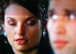 A picture of the ERZ power plant chimney and of the Prime Tower in Zurich